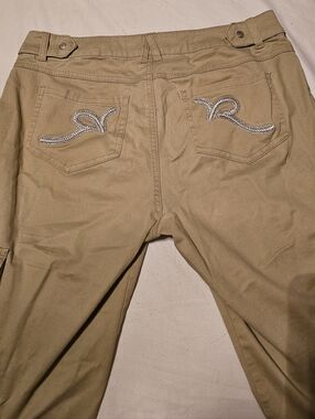 Rocawear Y2K Khaki Ruched Cargo Pants, Stackedpants